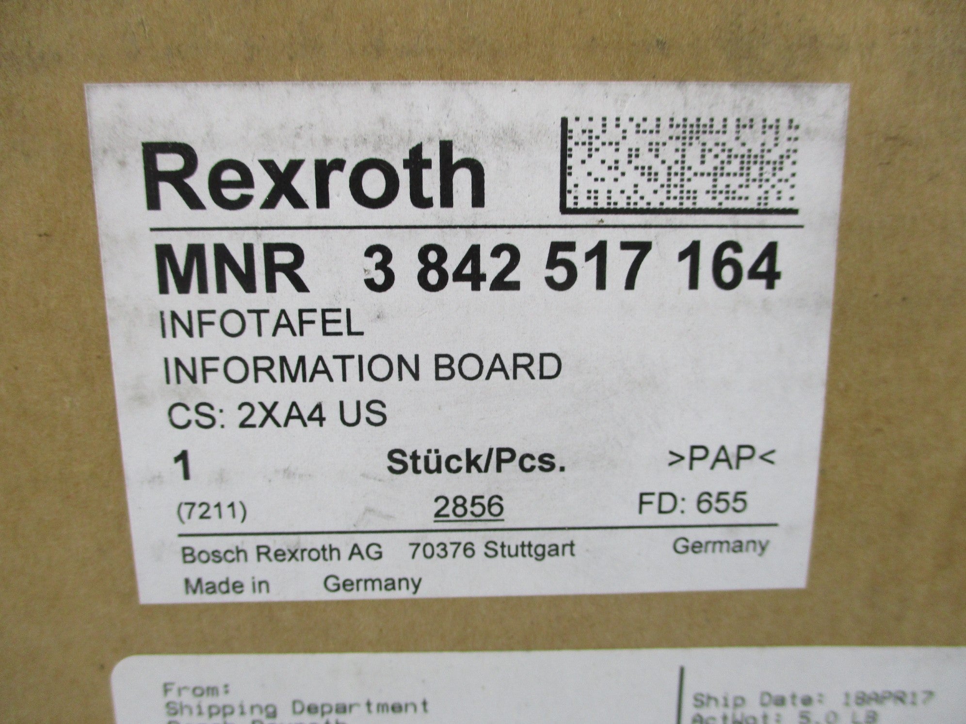 REXROTH 3842517164 NSFS