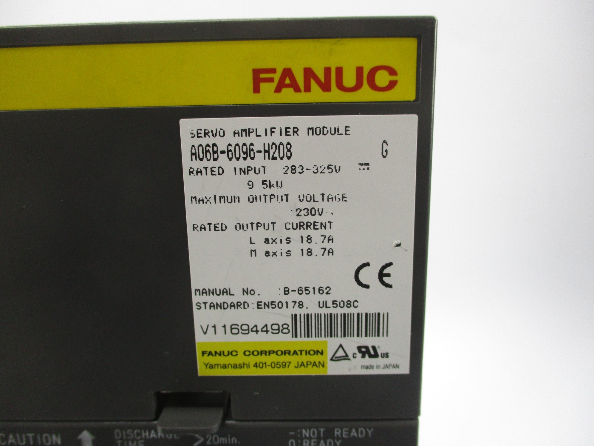 FANUC A06B-6096-H208 (MISSING BATTERY) UNMP