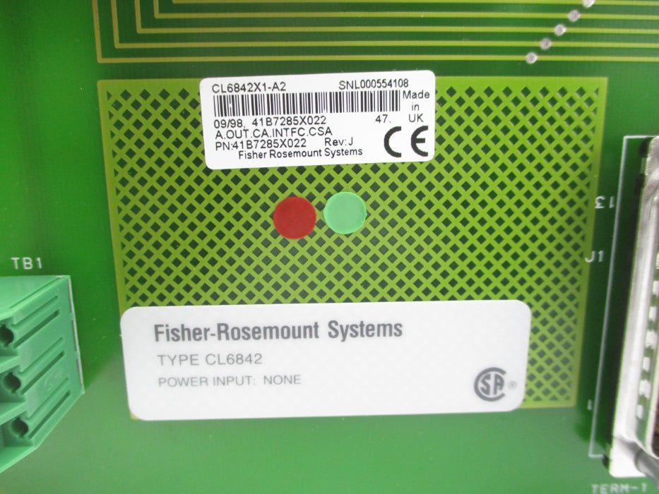 FISHER ROSEMOUNT 41B7285X022 CL6842X1-A2 REV. J (AS PICTURED) NSNP
