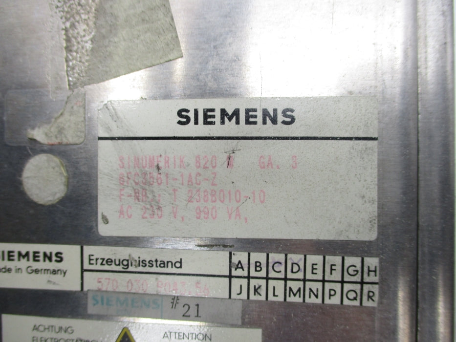 SIEMENS 6FC3561-1AC-Z REMAN