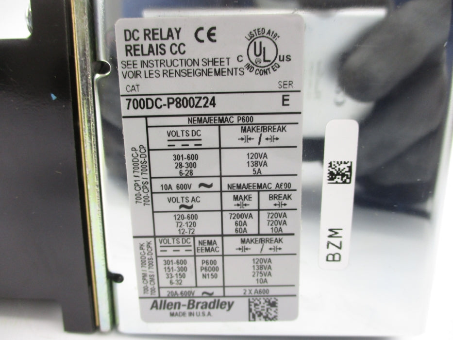 ALLEN BRADLEY 700DC-P800Z24 SER. E (BR/WH) NSMP