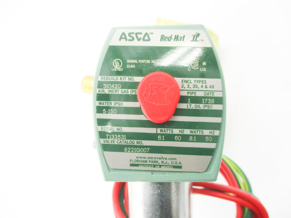 ASCO 8221G007 110/120V 5-150PSI 1" NSMP