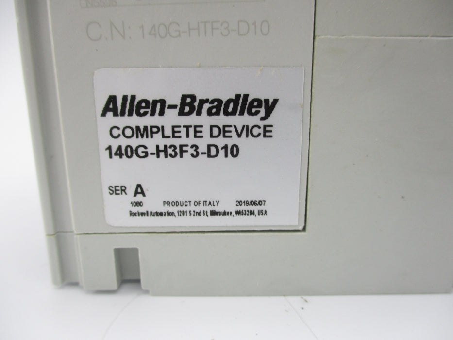 ALLEN BRADLEY 140G-H3F3-D10 SER. A 100A 600V NSMP