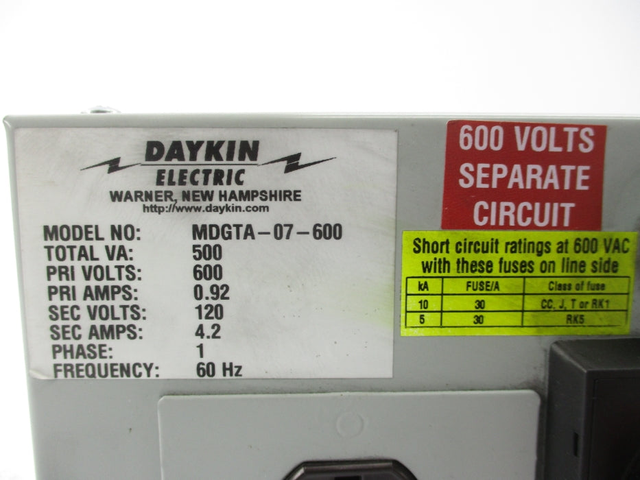 DAYKIN MDGTA-07-600 NSNP