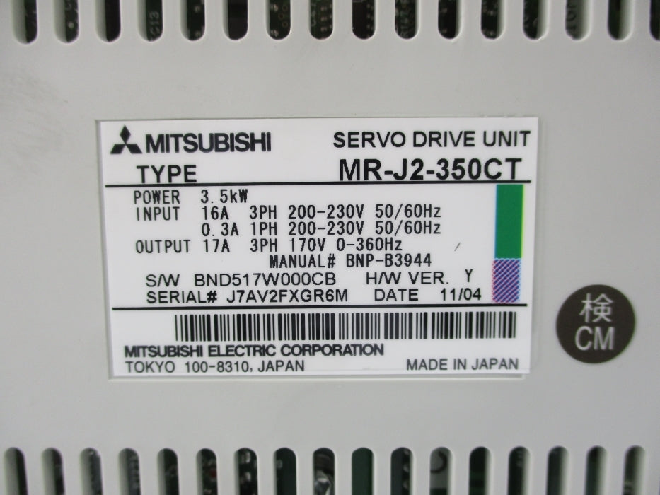 MITSUBISHI MR-J2-350CT NSMP
