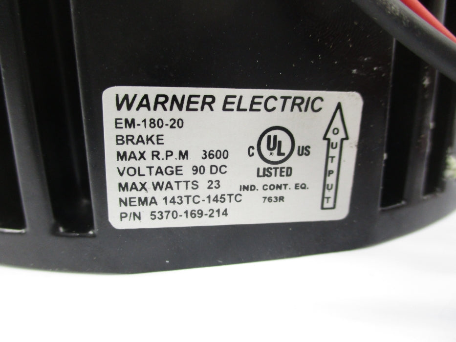WARNER ELECTRIC 5370-169-214 EM-180-20 90VDC NSMP
