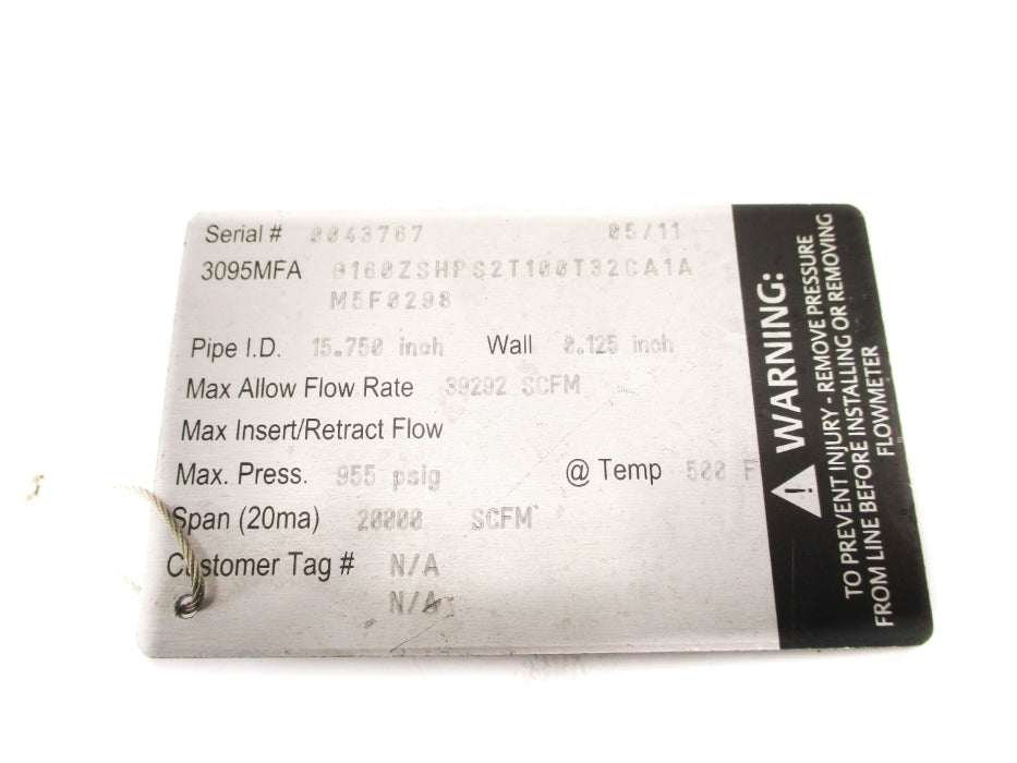 ROSEMOUNT 3095MFAG160ZSHPS2T100T32CA1AM5F0298 955PSI NSNP