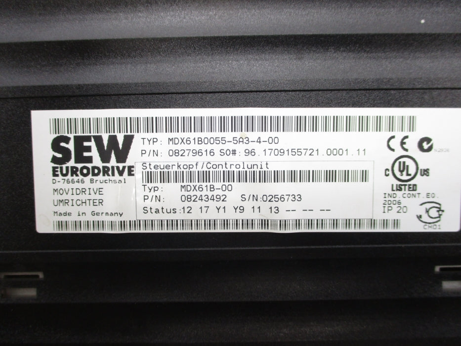 SEW EURODRIVE MDX61B0055-5A3-4-00 UNMP