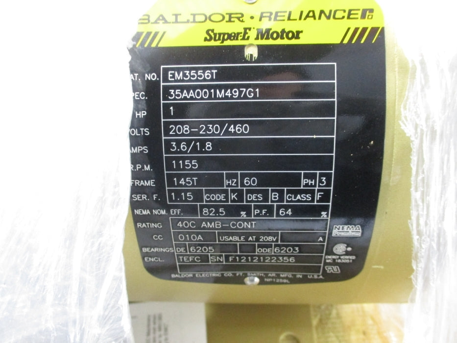 BALDOR EM3556T 208-230/460V 3.6/1.8A NSMP