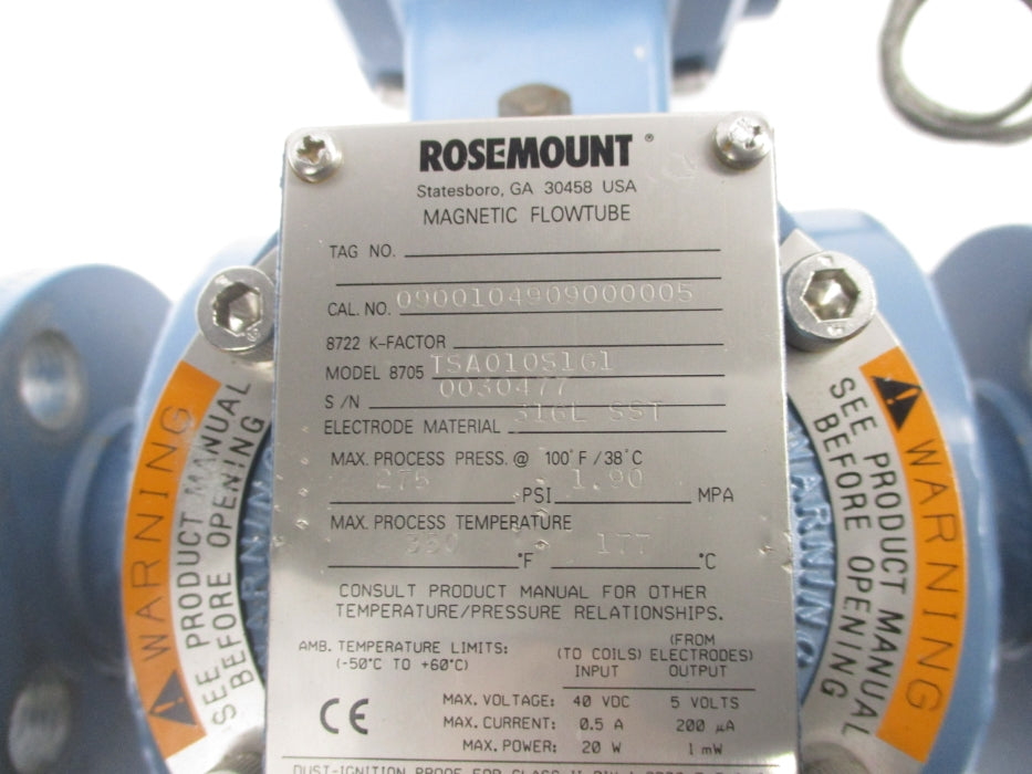 ROSEMOUNT 8705TSA010S1G1 275PSI UNMP