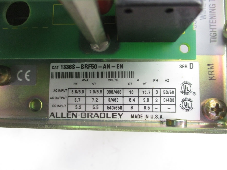 ALLEN BRADLEY 1336S-BRF50-AN-EN SER. D F/W 3.04 NSMP