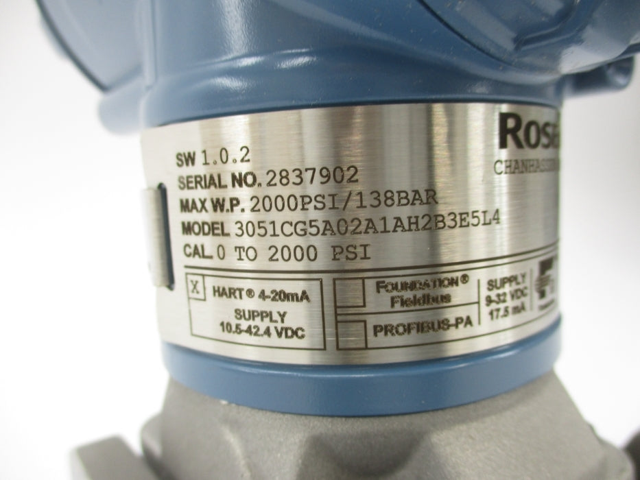 ROSEMOUNT 3051CG5A02A1AH2B3E5L4 0-2000PSI NSMP