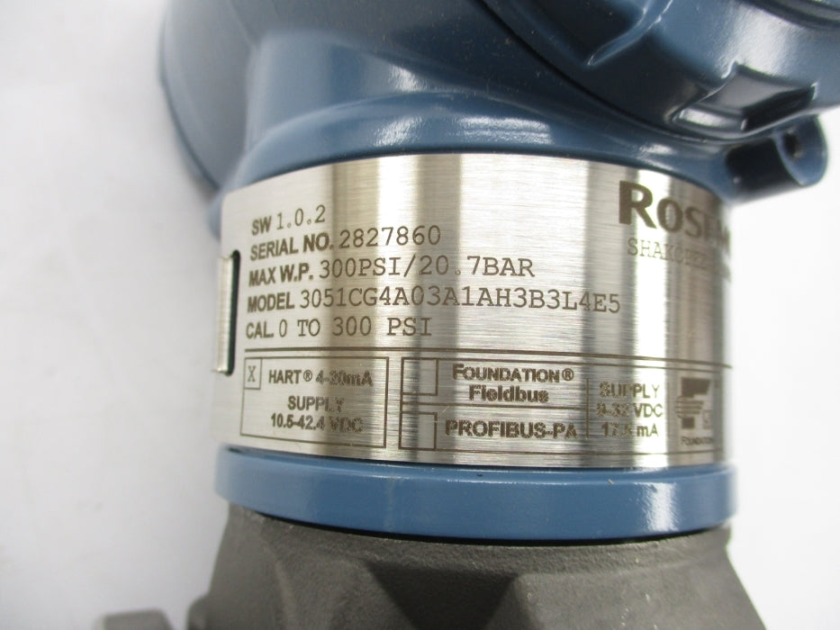 ROSEMOUNT 3051CG4A03A1AH3B3L4E5 0-300PSI NSMP