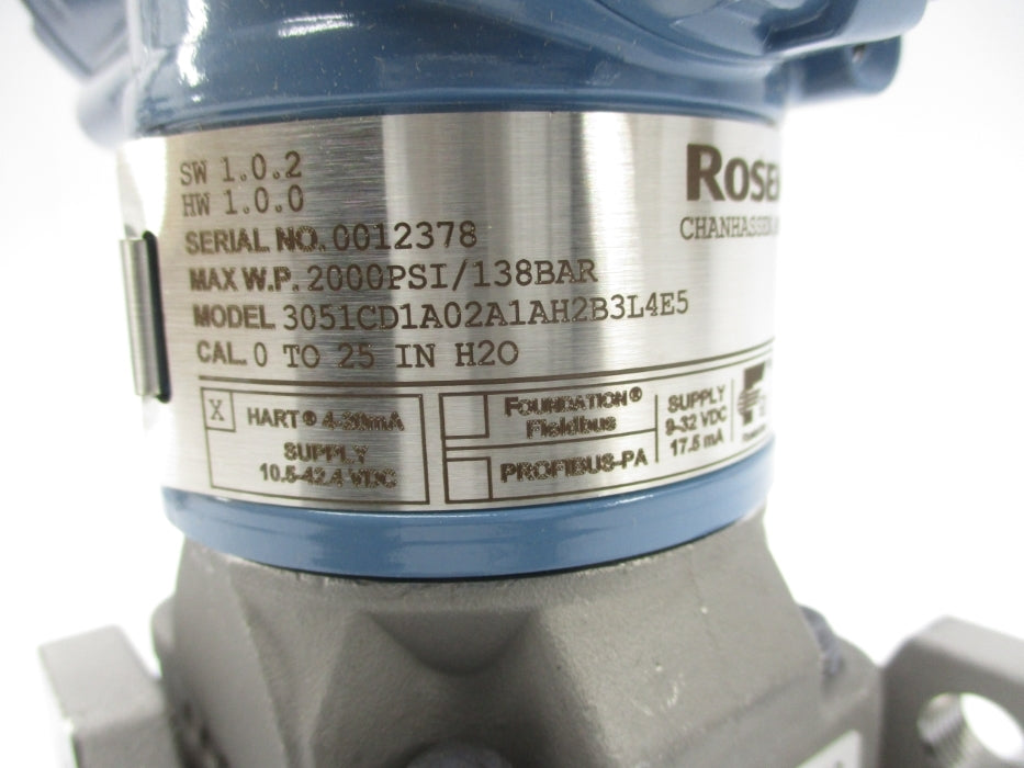 ROSEMOUNT 3051CD1A02A1AH2B3L4E5 2000PSI NSMP