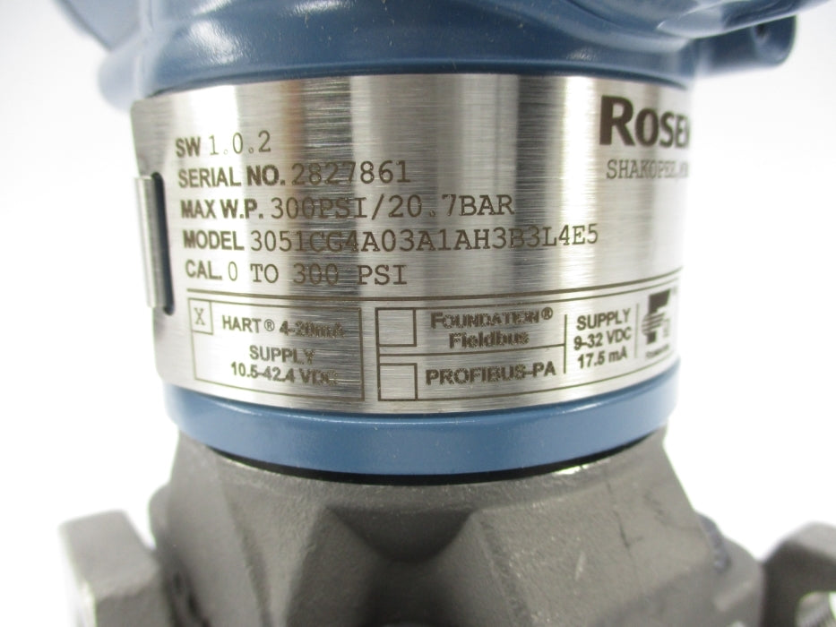 ROSEMOUNT 3051CG4A03A1AH3B3L4E5 0-300PSI NSMP