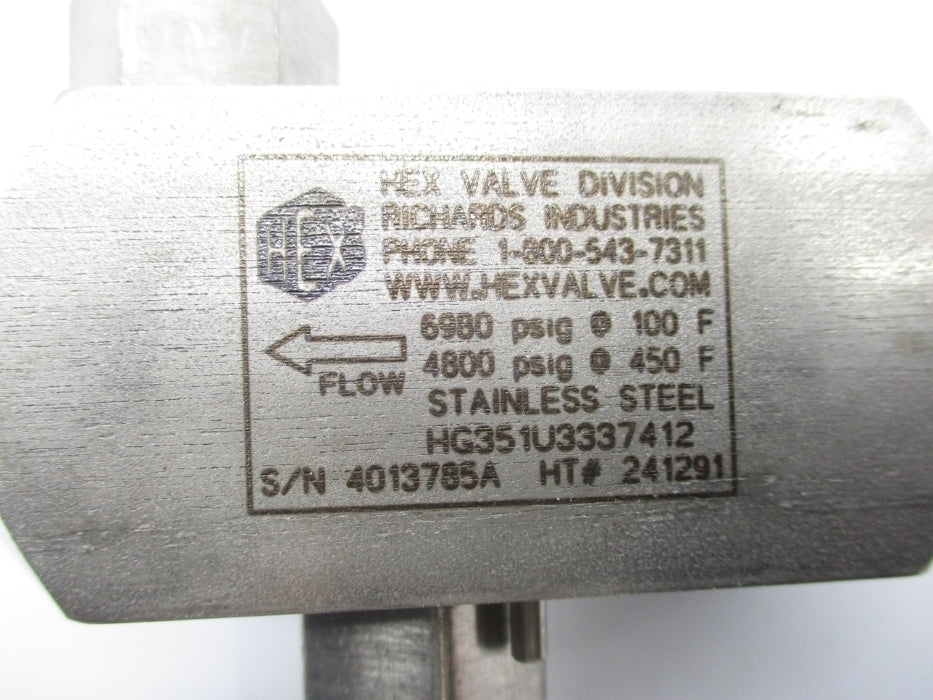 HEX VALVE HG351U3337412 6980PSI NSMP