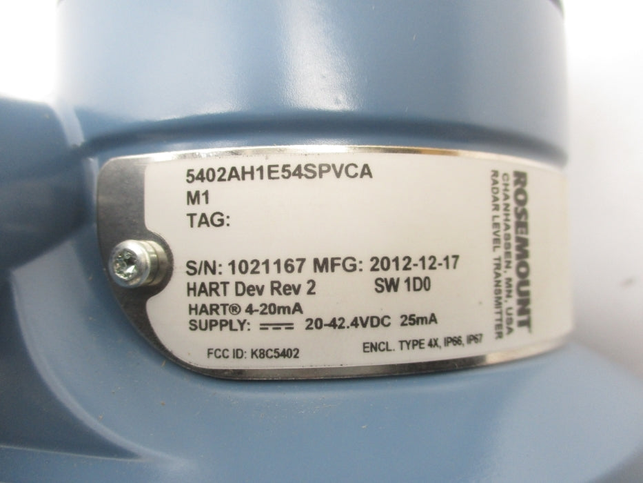 ROSEMOUNT 5402AH1E54SPVCAM1 20-42.4VDC REV. 2 NSMP