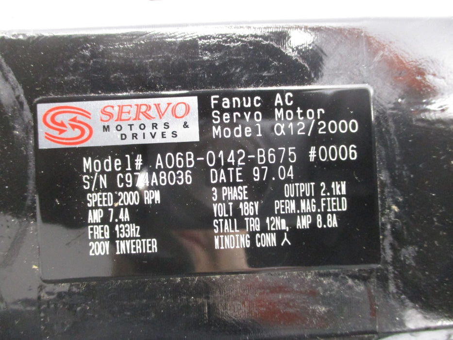 FANUC A06B-0142-B675 #0006 REMAN
