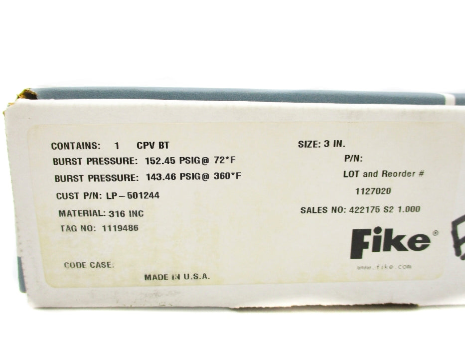 FIKE CPVBT 152.45PSI NSFS