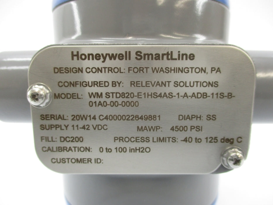 HONEYWELL STD820-E1HS4AS-1-A-ADB-11S-B-01A0-00-0000 NSMP