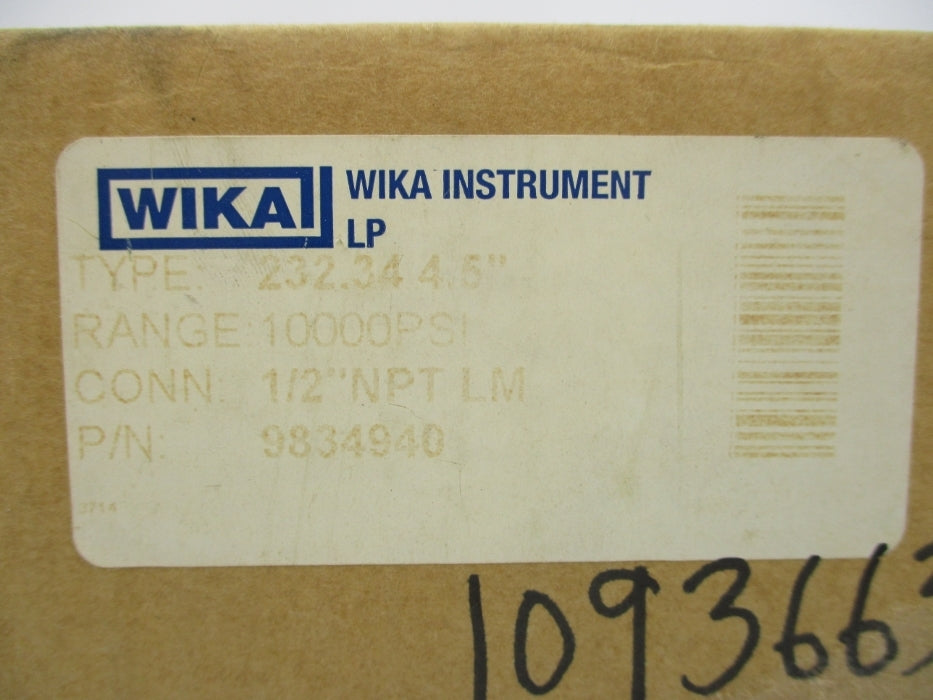 WIKA 9834940 232.34.4.5" 0-10000PSI NSMP