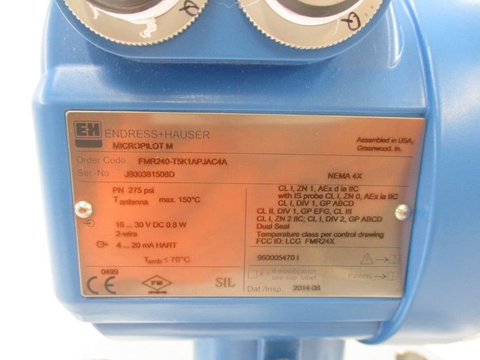 ENDRESS+HAUSER FMR240-T5K1APJAC4A 275PSI NSMP
