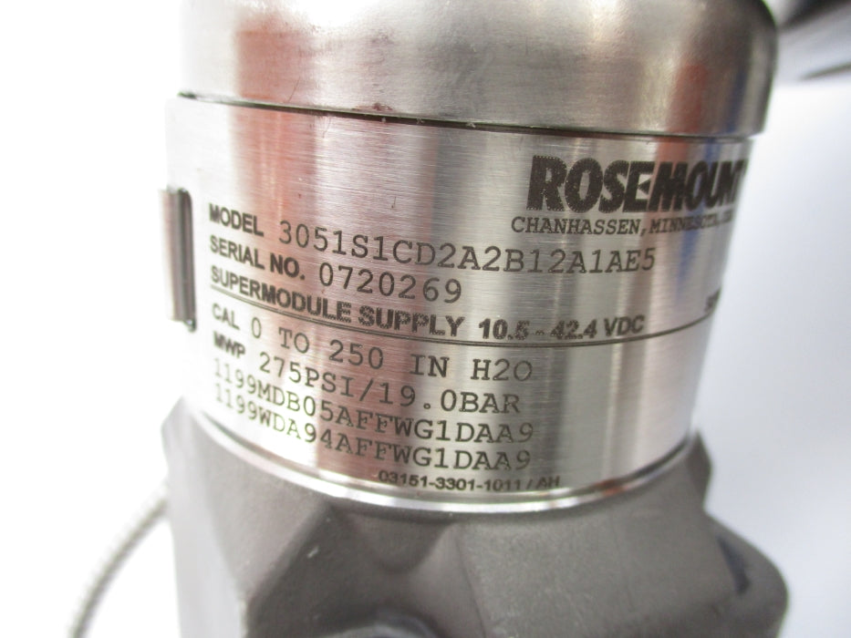 ROSEMOUNT 3051S1CD2A2B12A1AE5 275PSI NSMP