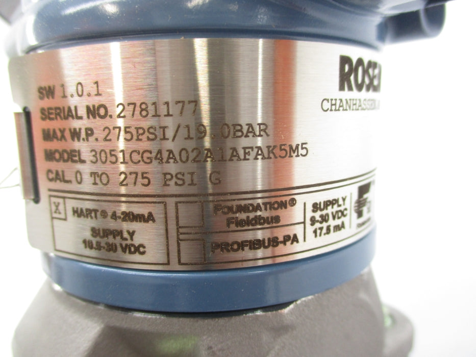 ROSEMOUNT 3051CG4A02A1AFAK5M5 275PSI NSMP