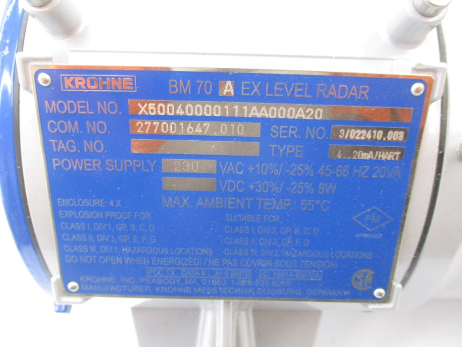 KROHNE BM70A X50040000111AA000A20 NSNP