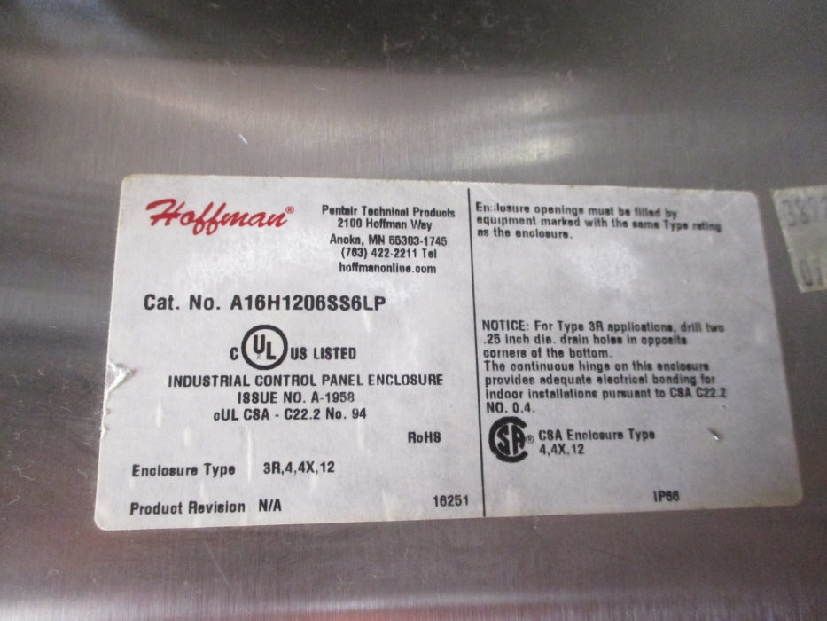 HOFFMAN A16H1206SS6LP NSNP