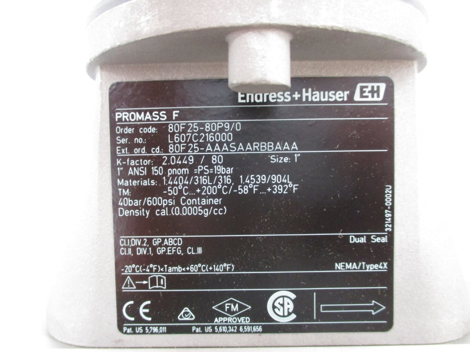 ENDRESS+HAUSER 80F25-AAASAARBBAAA PROMASS F NSMP