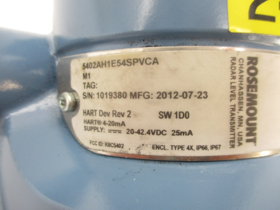 ROSEMOUNT 5402AH1E52SPVCAM1 UNMP