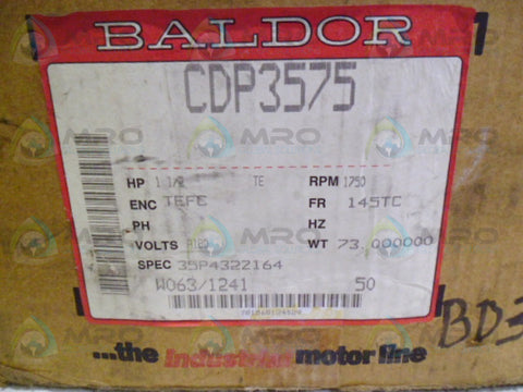 BALDOR CDP3575 1 1/2 HP 1750 RPM INDUSTRIAL MOTOR (AS PICTURED) * NEW IN BOX *