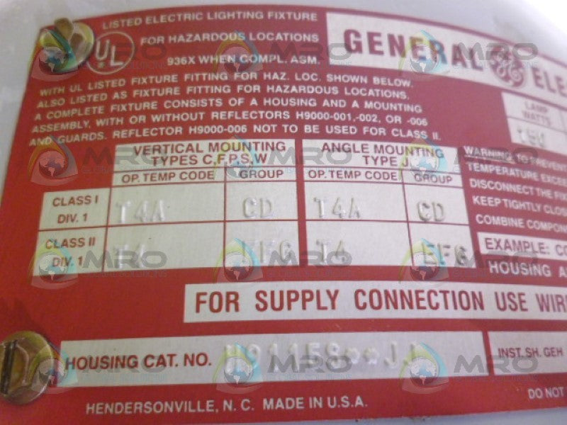 GE H9115S3PJJ S55 150W LAMP  UNMP