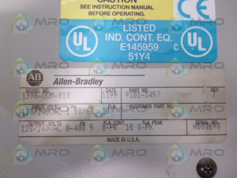 INDUSTRIAL SPARE PART ULTRA SERIES 1398-DDM-010 SERVO DRIVE  UNMP