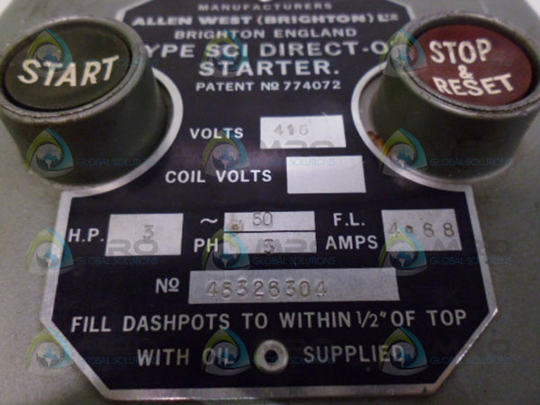 ALLEN WEST BRIGHTON TYPE SCI 45326304 415V DIRECT-ON STARTER  UNMP