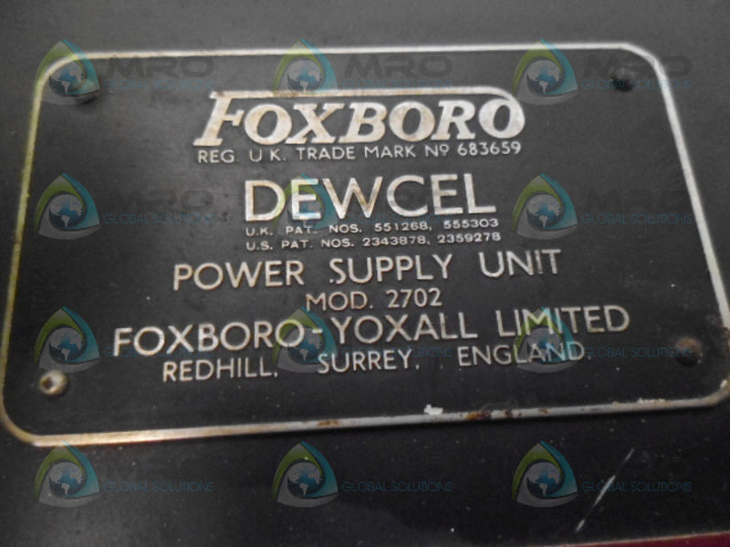 FOXBORO 2702 POWER SUPPLY UNIT  UNMP