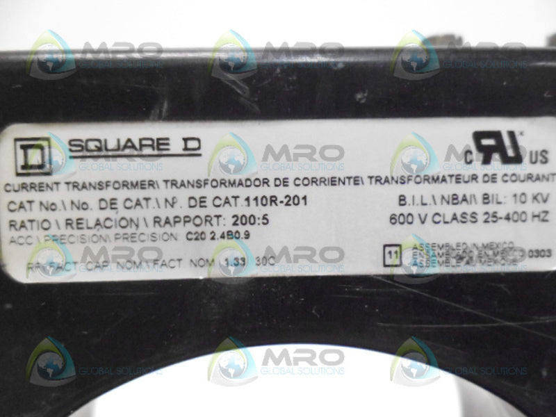SQUARE D 110R-201 CURRENT TRANSFORMER  NSNP