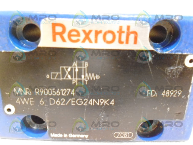 REXROTH 4WE6D62/EG24N9K4 DIRECTIONAL VALVE *NEW NO BOX*