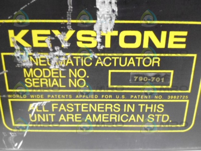 KEYSTONE 790-701 PNUEMATIC ACTUATOR *USED*