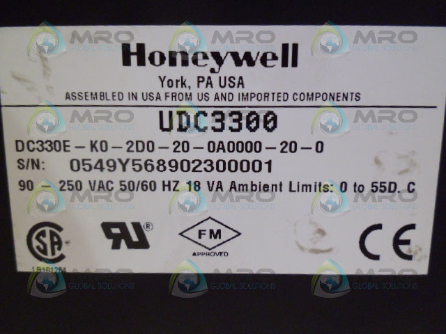 HONEYWELL UDC3300 DC330E-K0-2D0-20-0A0000-20-0 CONTROLLER *NEW IN BOX*