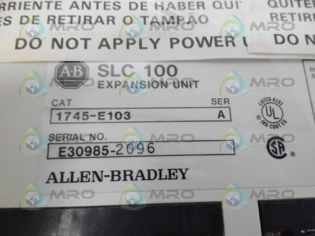 ALLEN BRADLEY SLC100 1745-E103 SER A PROGRAMMABLE CONTROLLER *NEW IN BOX*