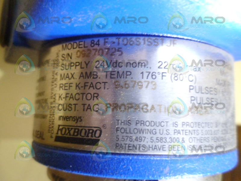 FOXBORO 84F-T06S1SSTJF MODEL 84 DIGITAL FLOW METER VALVE *NEW NO BOX*
