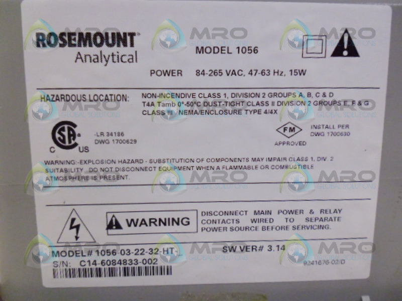 ROSEMOUNT 1056-03-22-32-HT INTELLIGENT DUAL INPUT ANALYZER *NEW IN BOX*
