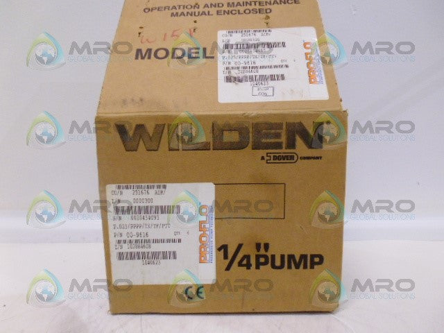 WILDEN P.025/PPPP/TX/TF/PTV DIAPHRAM PUMP *NEW IN BOX*