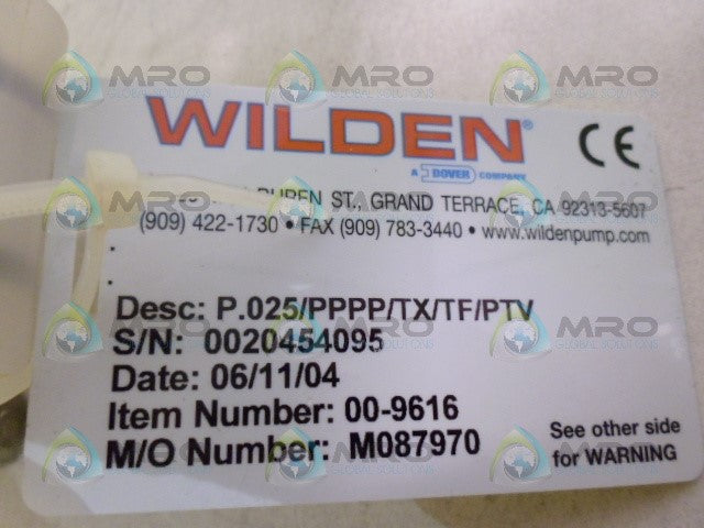 WILDEN P.025/PPPP/TX/TF/PTV DIAPHRAM PUMP *NEW IN BOX*
