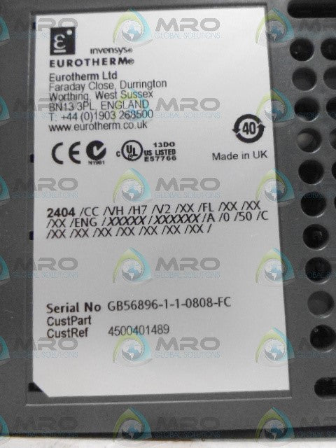 EUROTHERM 2404/CC/VH/H7/V2/XX/FL TEMPERATURE CONTROL *NEW IN BOX*