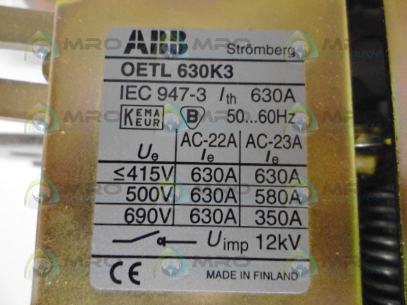 ABB OETL630K3 DISCONNECT SWITCH *NEW NO BOX*