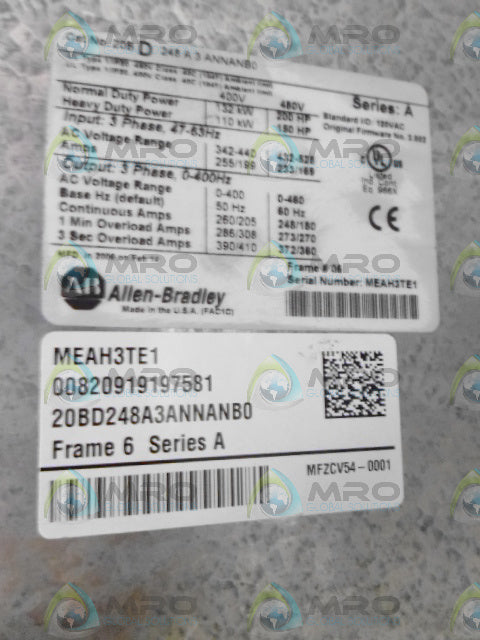 ALLEN BRADLEY 20BD248A3ANNANB0 SER. A * NEW NO BOX *