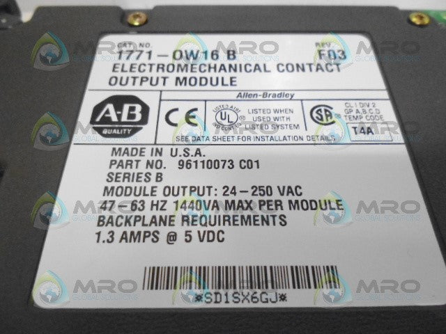 ALLEN BRADLEY 1771-OW16 SER. B OUTPUT MODULE *NEW IN BOX*